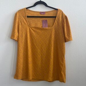 Ragdoll Plus Sz 2X mustard top NWT